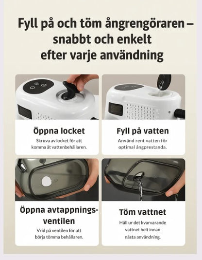 Högtempererad handhållen ångrengörare för luftkonditionering, köksfläkt, bil, golv och mycket mer