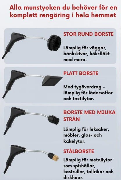 Högtempererad handhållen ångrengörare för luftkonditionering, köksfläkt, bil, golv och mycket mer